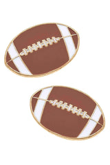 Football Enamel Stud Earrings