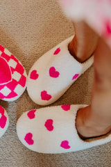 Pink Hearts All Over Slippers
