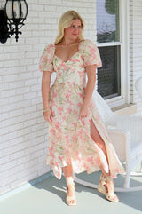 Sasilia Floral Puff Sleeve Maxi Dress