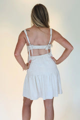 Elastic Back Dropped Waist Mini Dress