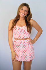 Cherry Gingham Athletic Top