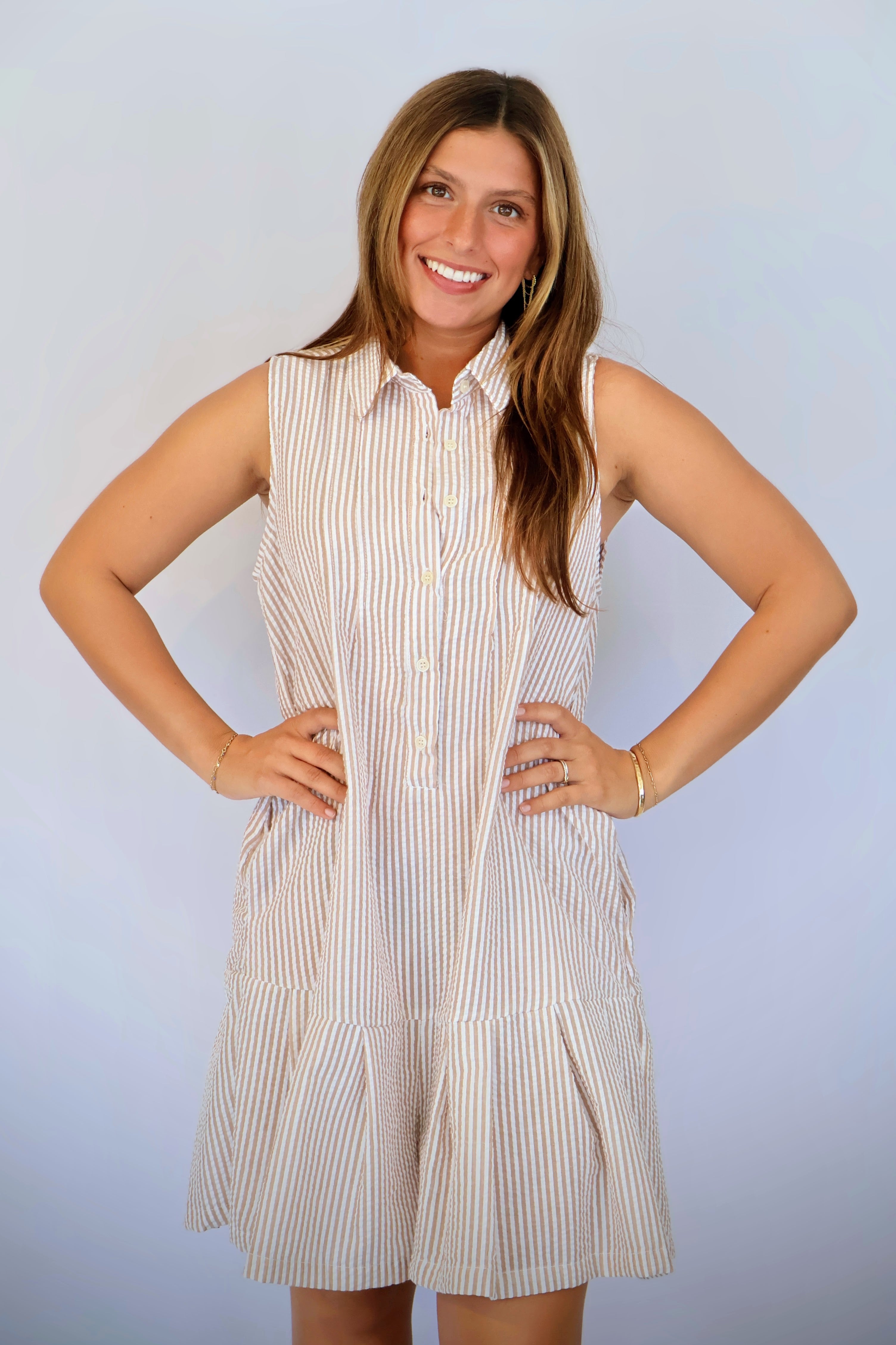 Seersucker Romper Dress