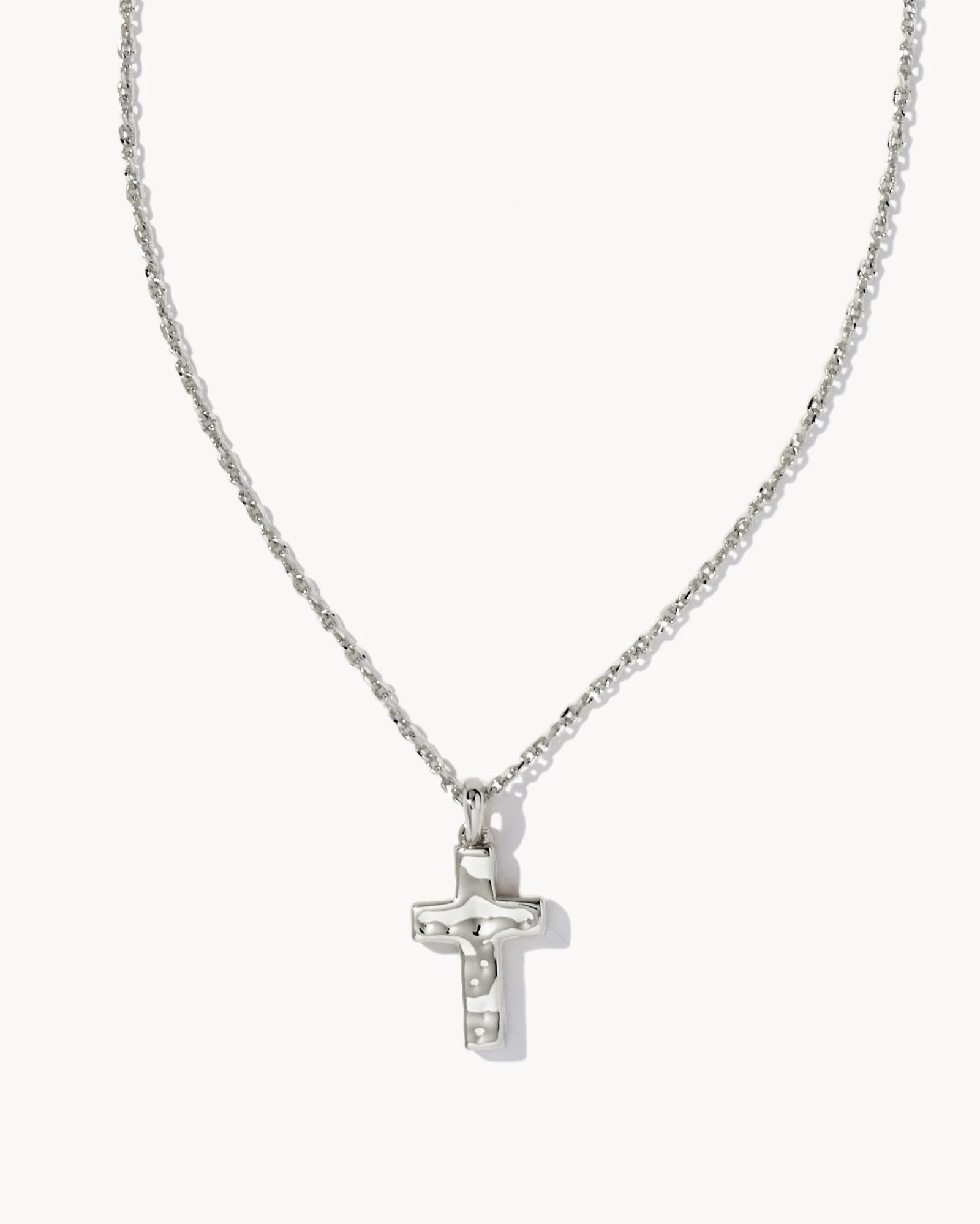 Cross Pendant Necklace-Rhodium