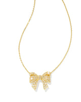 Krista Bow Short Pendant Necklace - White Mix