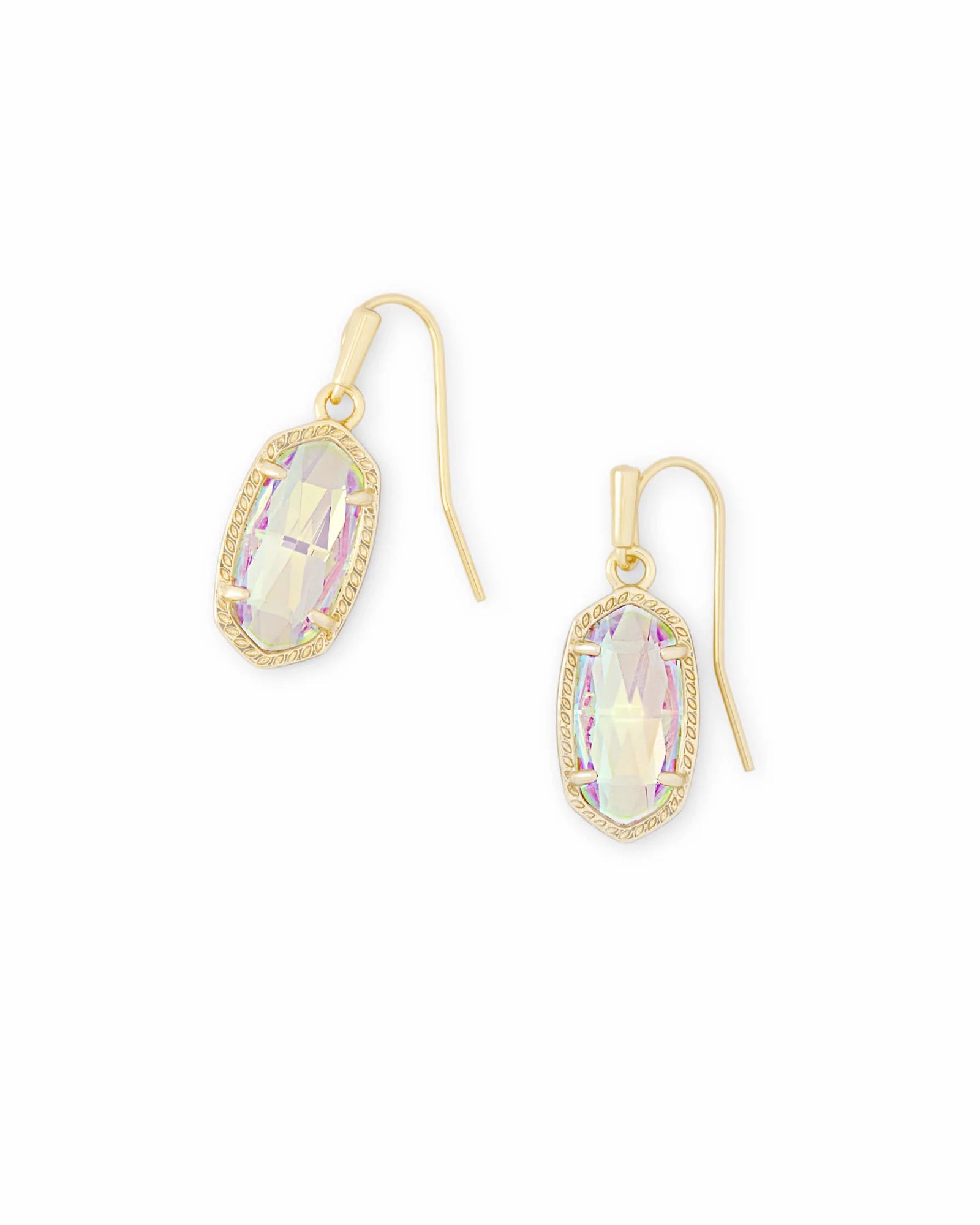 Lee Gold Drop Earrings - Dichroic Glass