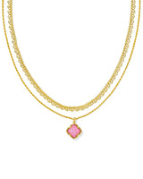 Mallory Rose Gold Multi Strand Necklace-Blush