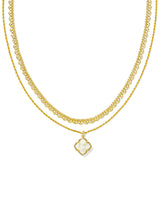 Mallory Rose Gold Multi Strand Necklace-Ivory