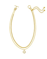Mallory Rose Gold Multi Strand Necklace-Ivory