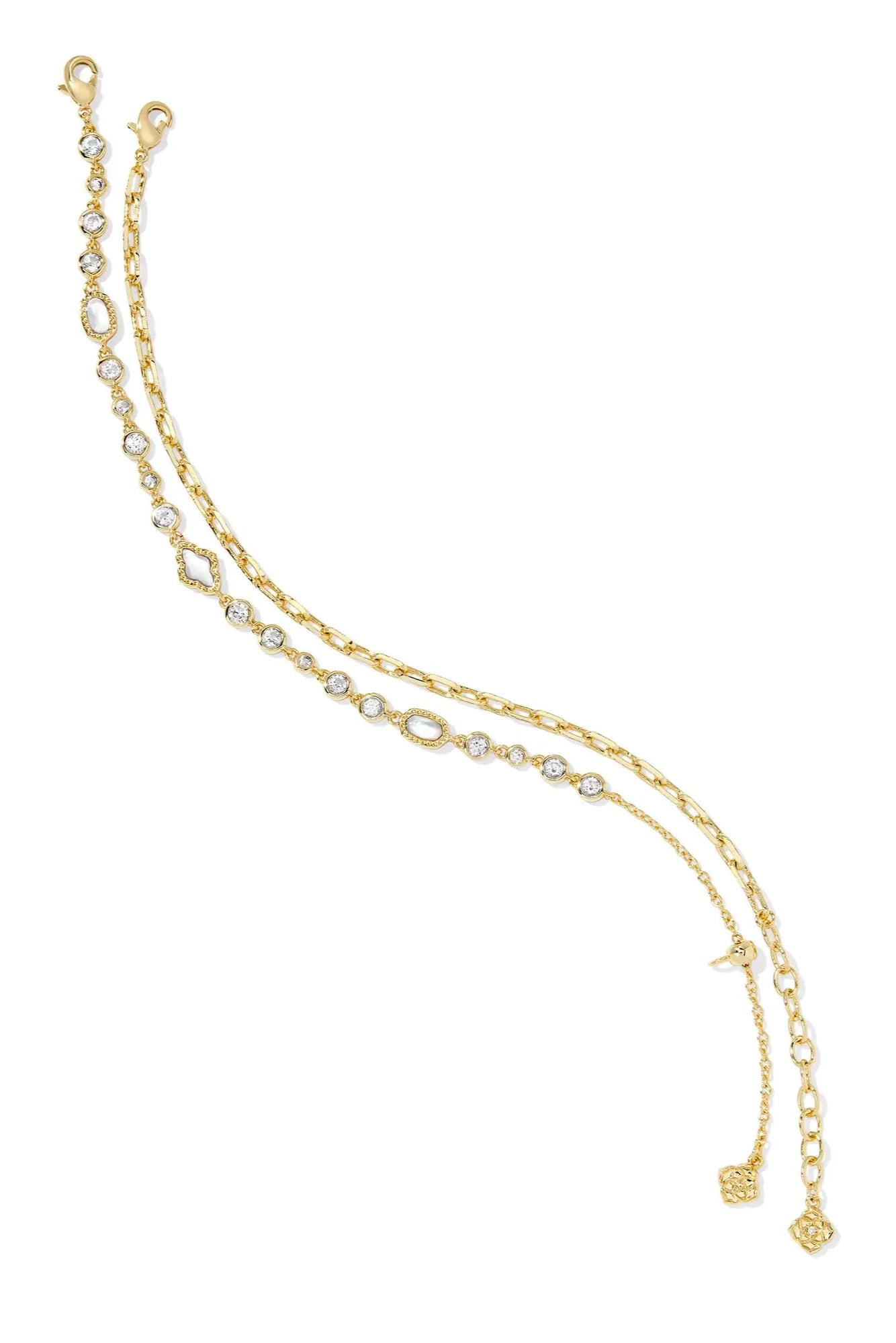Mini Elisa Abbie Gold Set of 2 Delicate Chain Bracelets