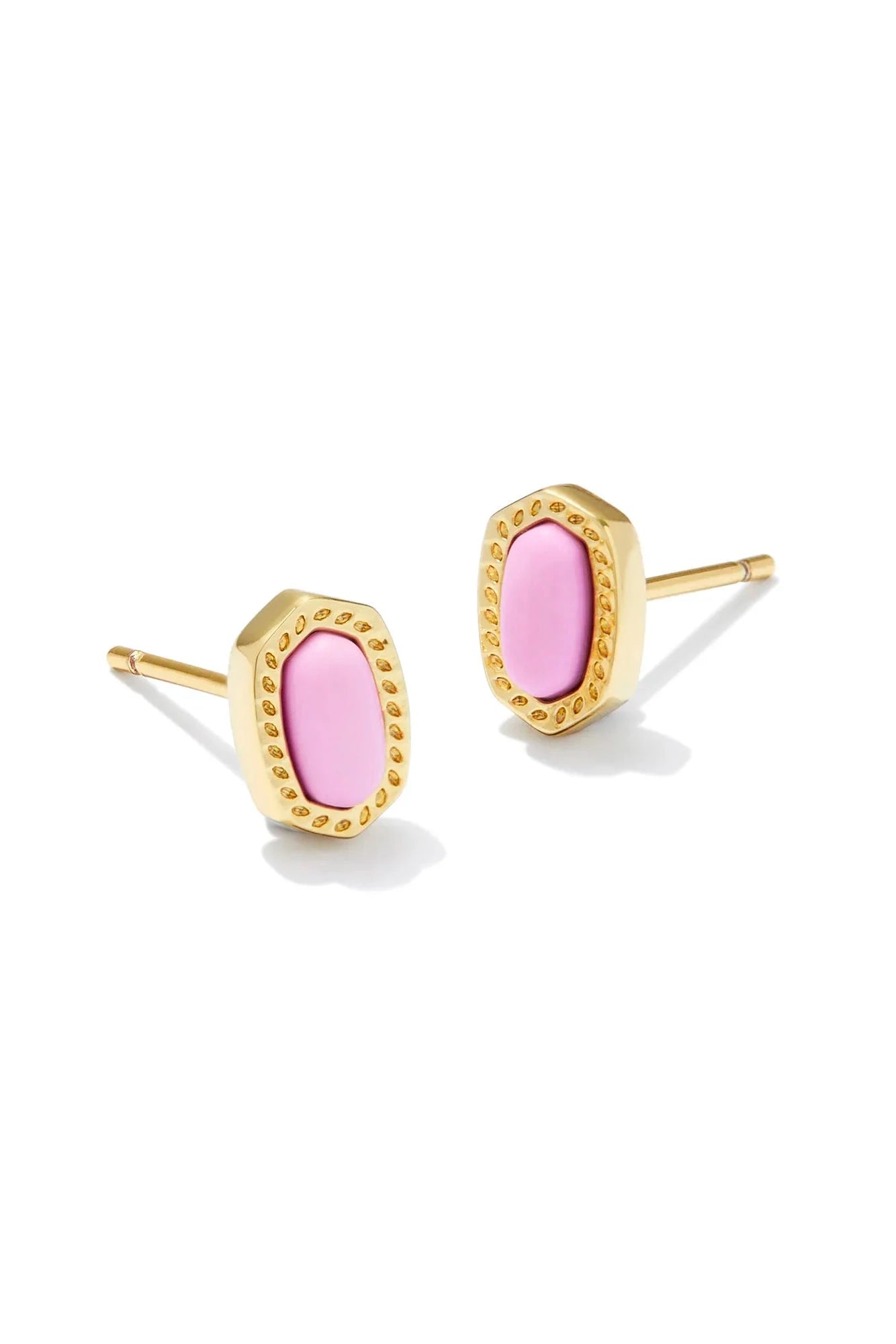 Mini Ellie Gold Stud Earrings - Fuchsia Magnesite