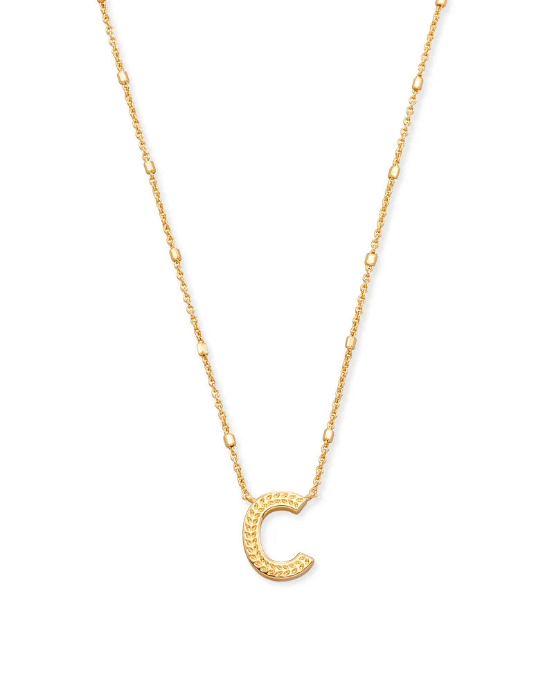 Letter C Gold Pendant Necklace