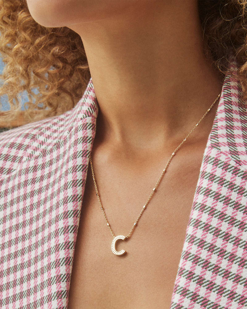 Letter C Gold Pendant Necklace