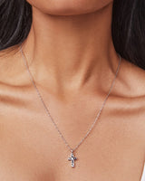 Cross Pendant Necklace-Rhodium