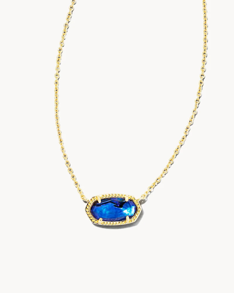 Elisa Gold Necklace-Navy Abalone