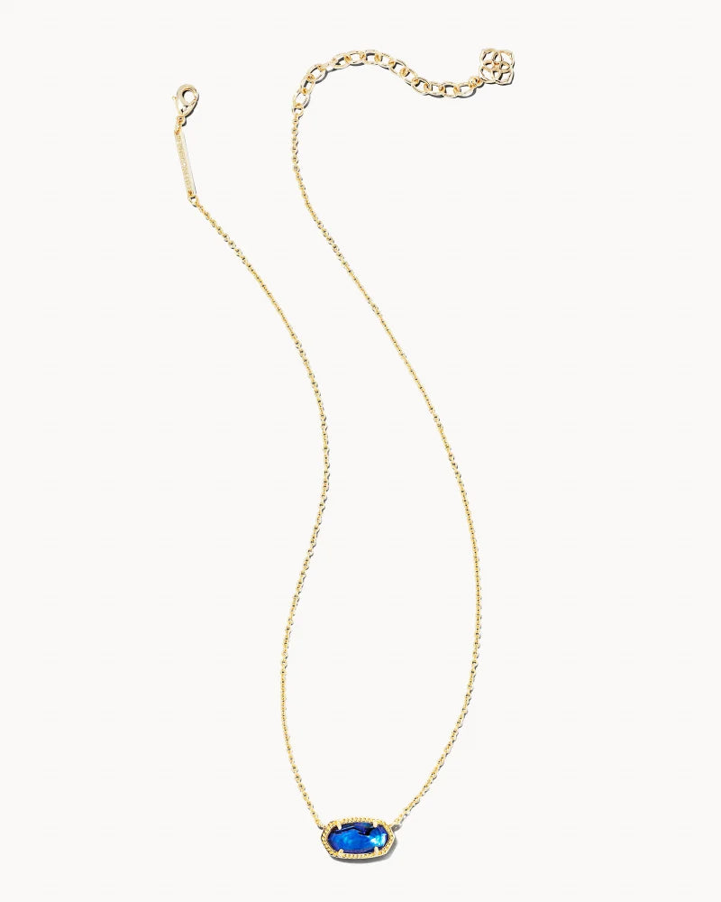 Elisa Gold Necklace-Navy Abalone
