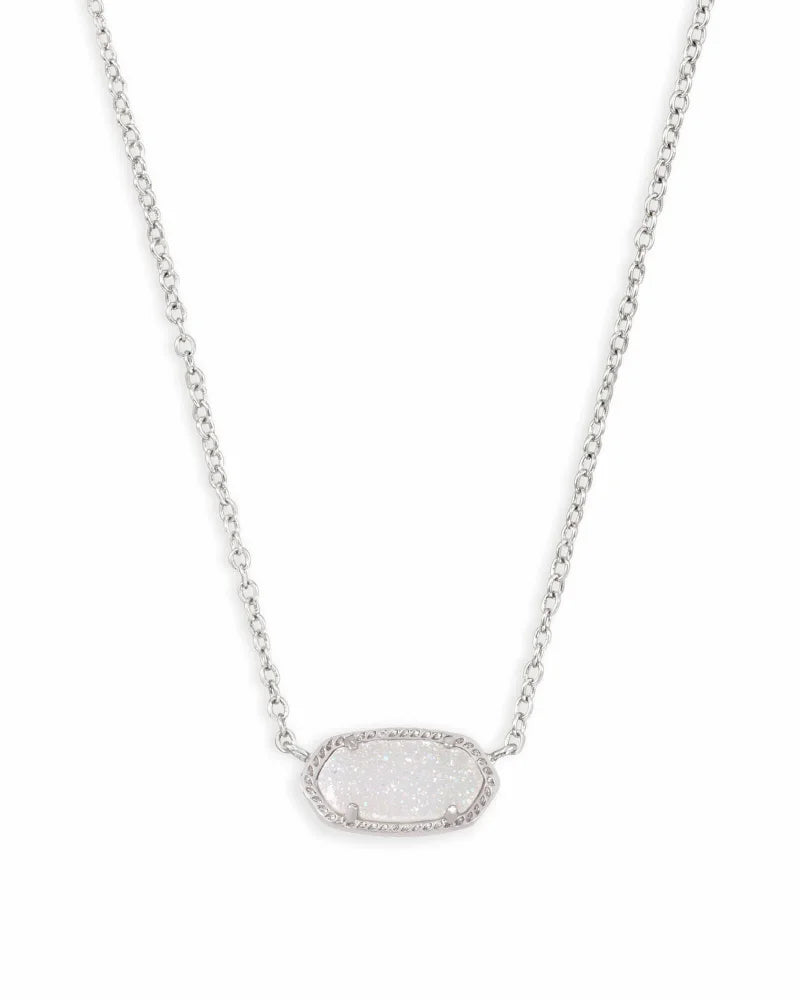 Elisa Rhodium Necklace-Iridescent Drusy