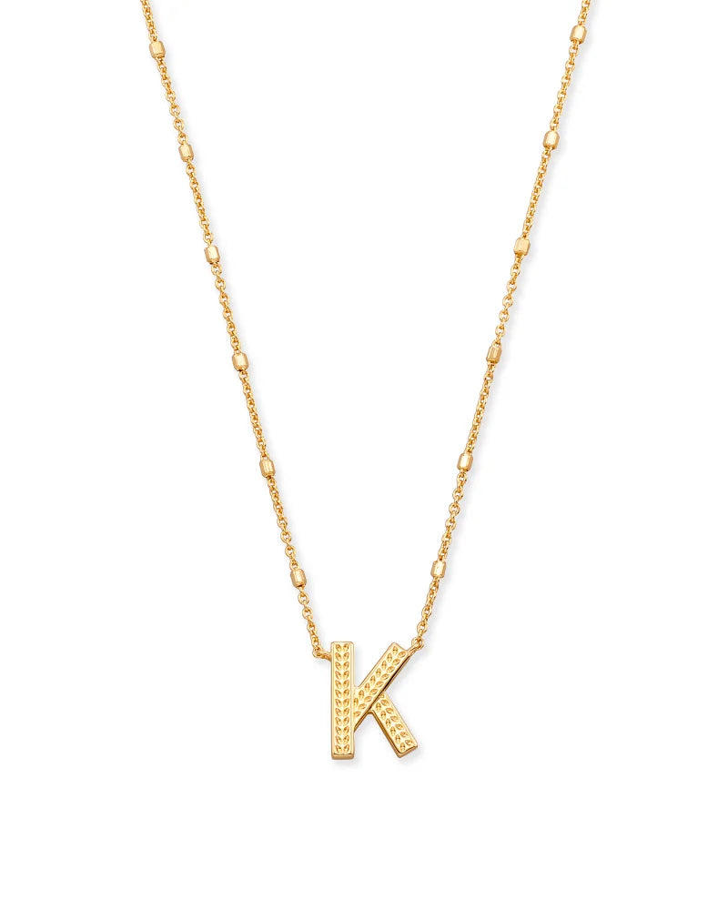Letter K Gold Pendant Necklace