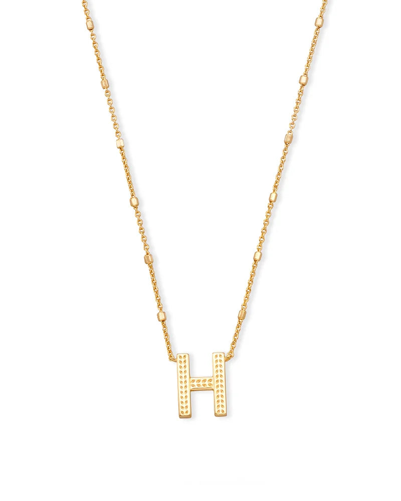 Letter H Gold Pendant Necklace